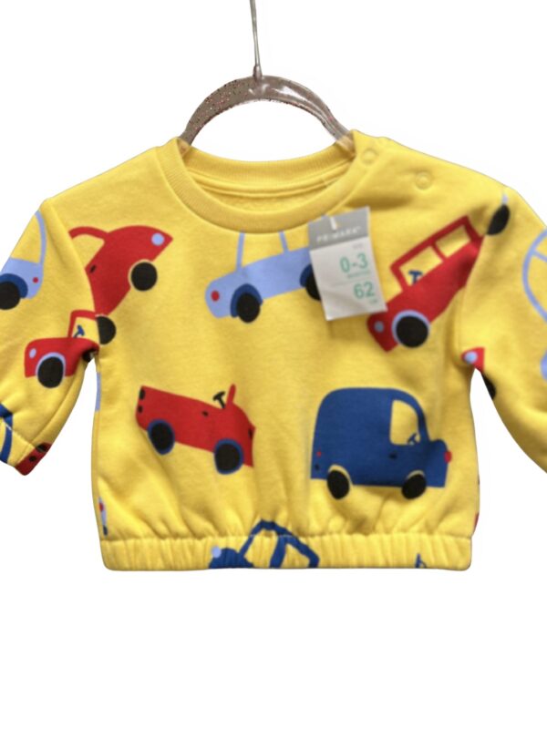 Kollane beebipluus autodega (EU 62 / 0–3 kuud)